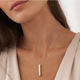 Black Stainless Steel Vertical Bar Necklace (6pcs)