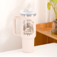 Pink to Silver Stainless Steel Tumbler with Removable Handle (40oz)