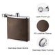 Black to Silver Laserable PU Stainless Steel Hip Flask (6oz)