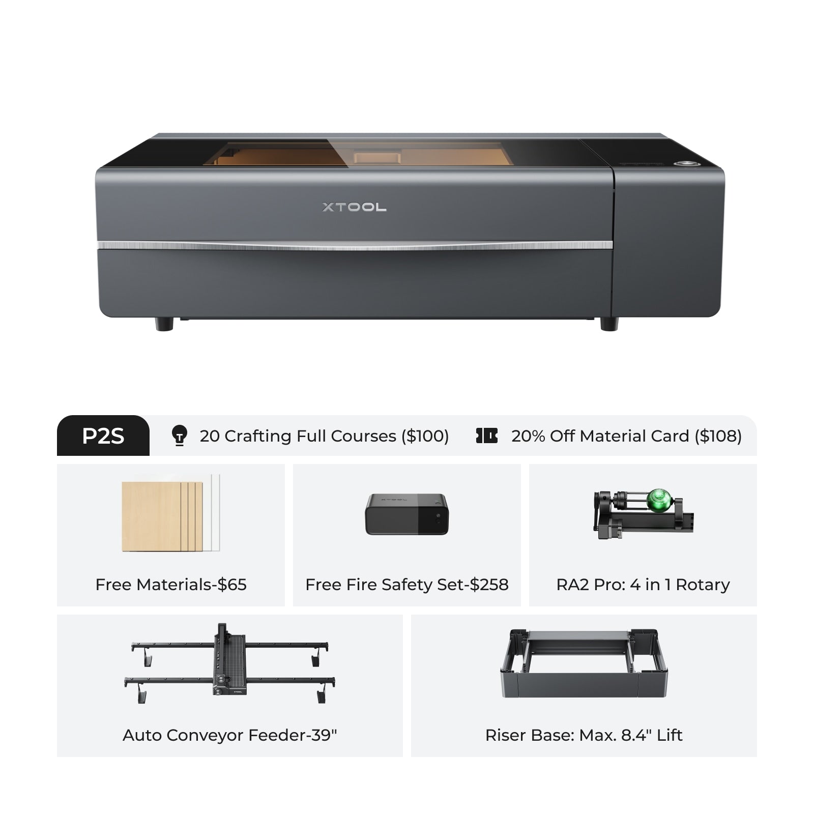 xTool P2 & P2S 55W Desktop CO2 Laser Cutter