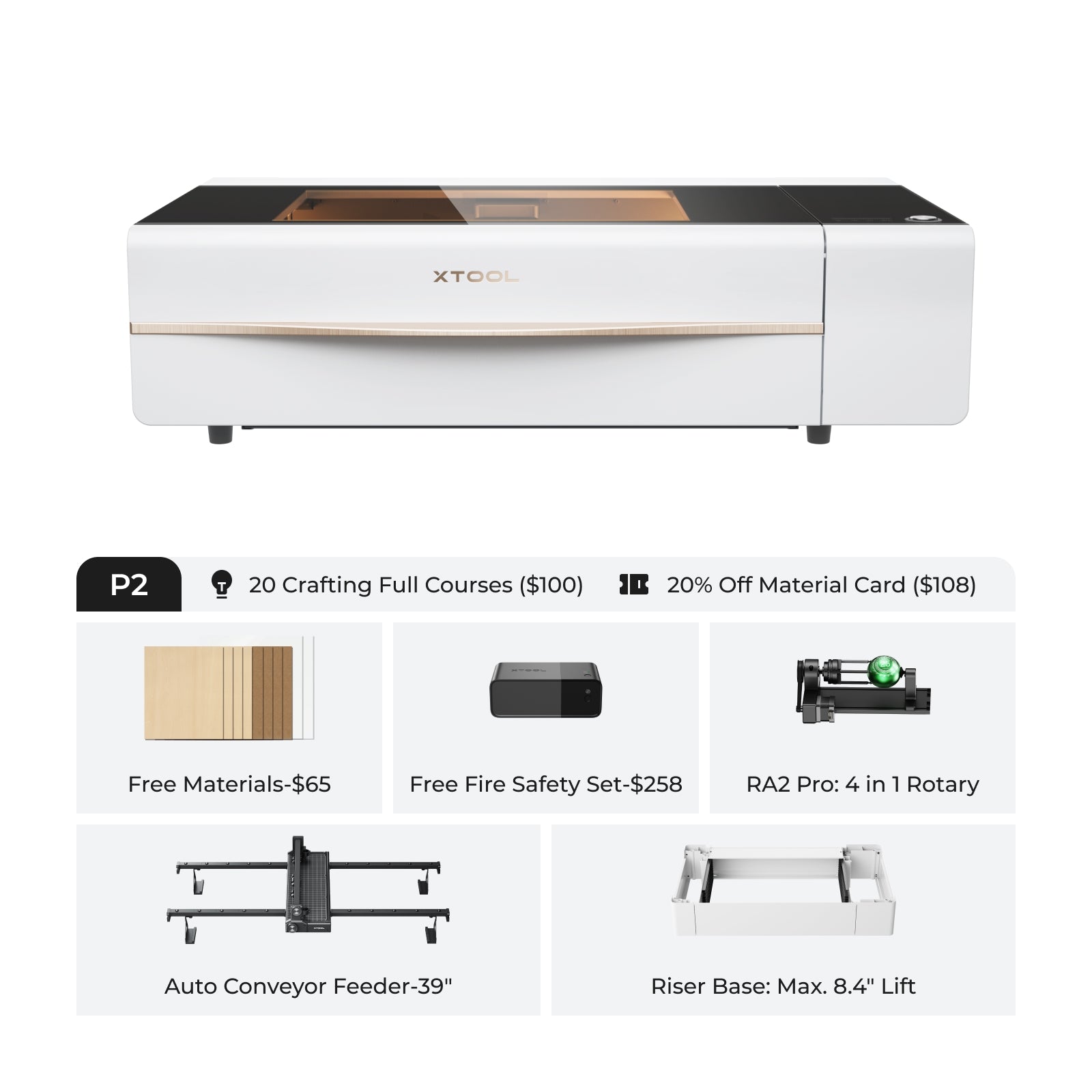 xTool P2 55W Desktop CO2 Laser Cutter