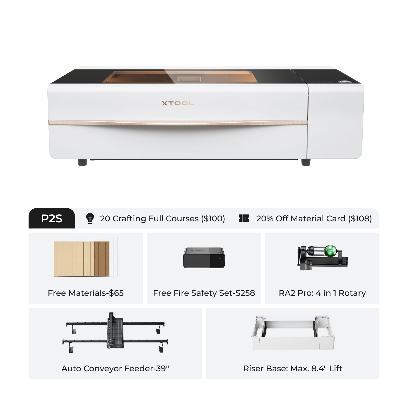 xTool P2S 55W Desktop CO2 Laser Cutter