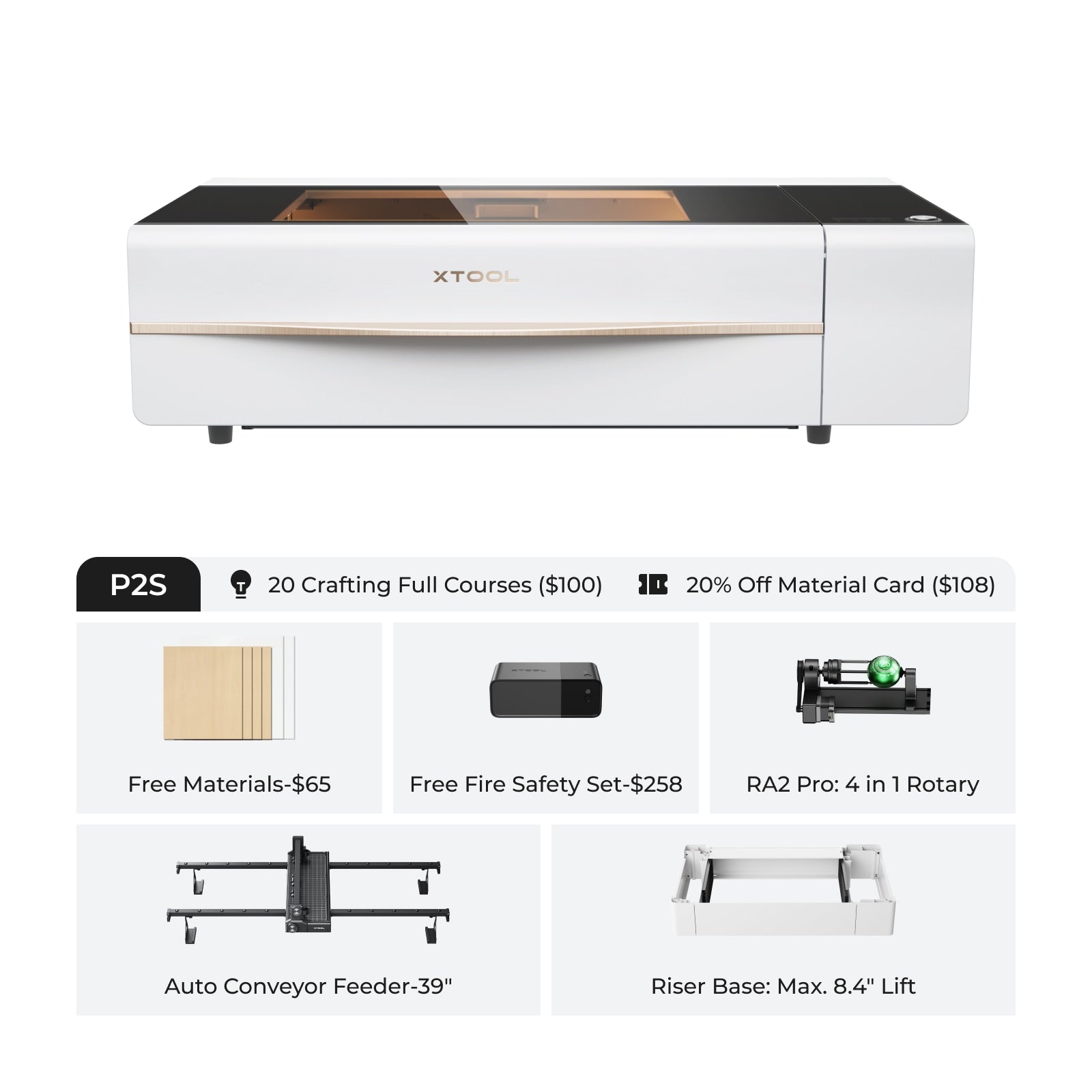 xTool P2S 55W Desktop CO2 Laser Cutter