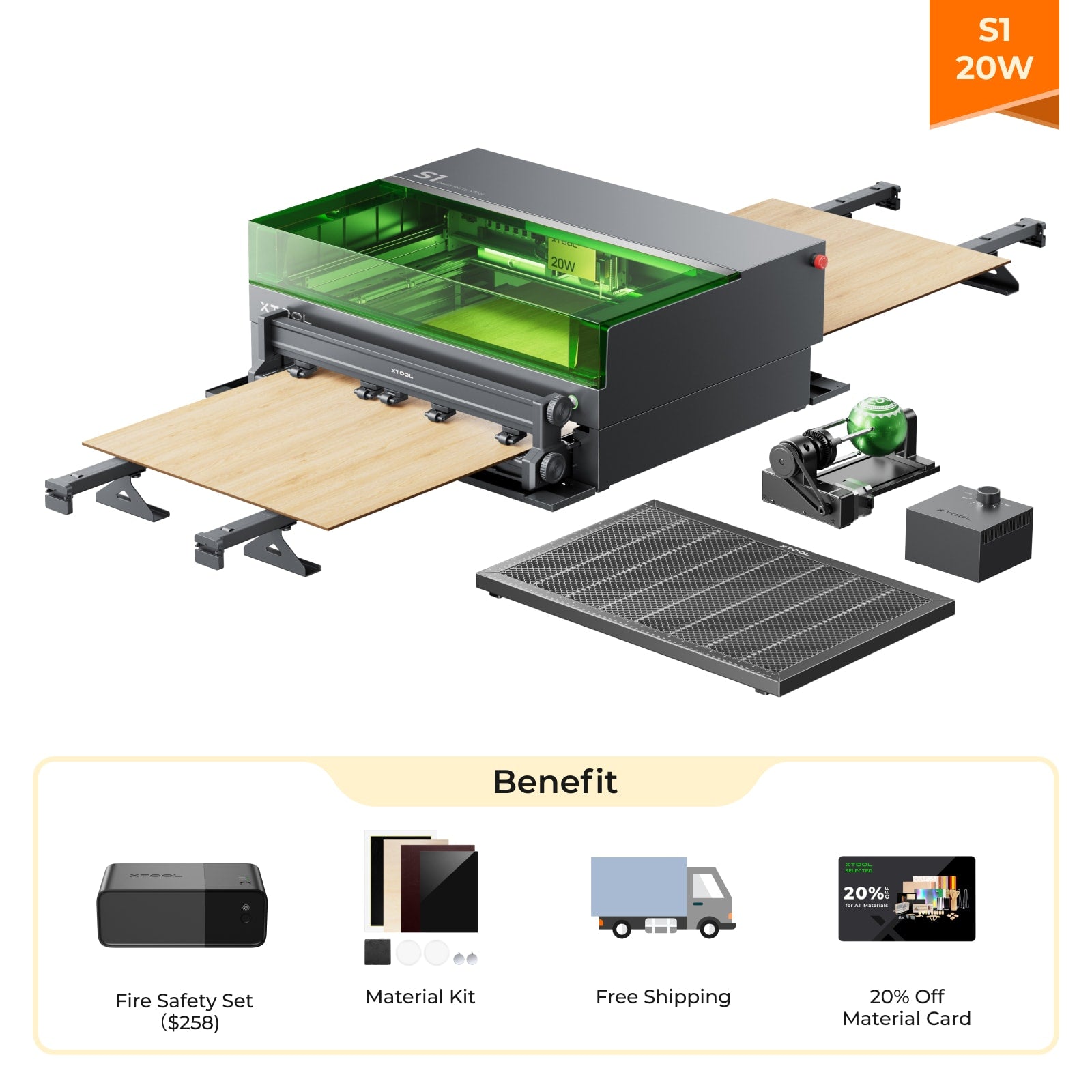 xTool S1 Enclosed Diode Laser Cutter (20W)