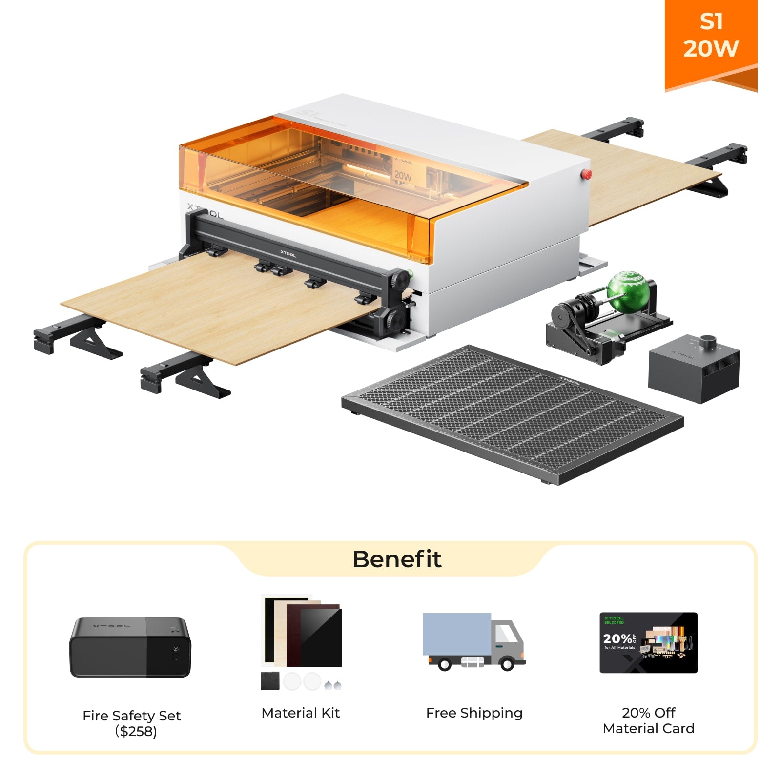 xTool S1 Enclosed Diode Laser Cutter (20W)