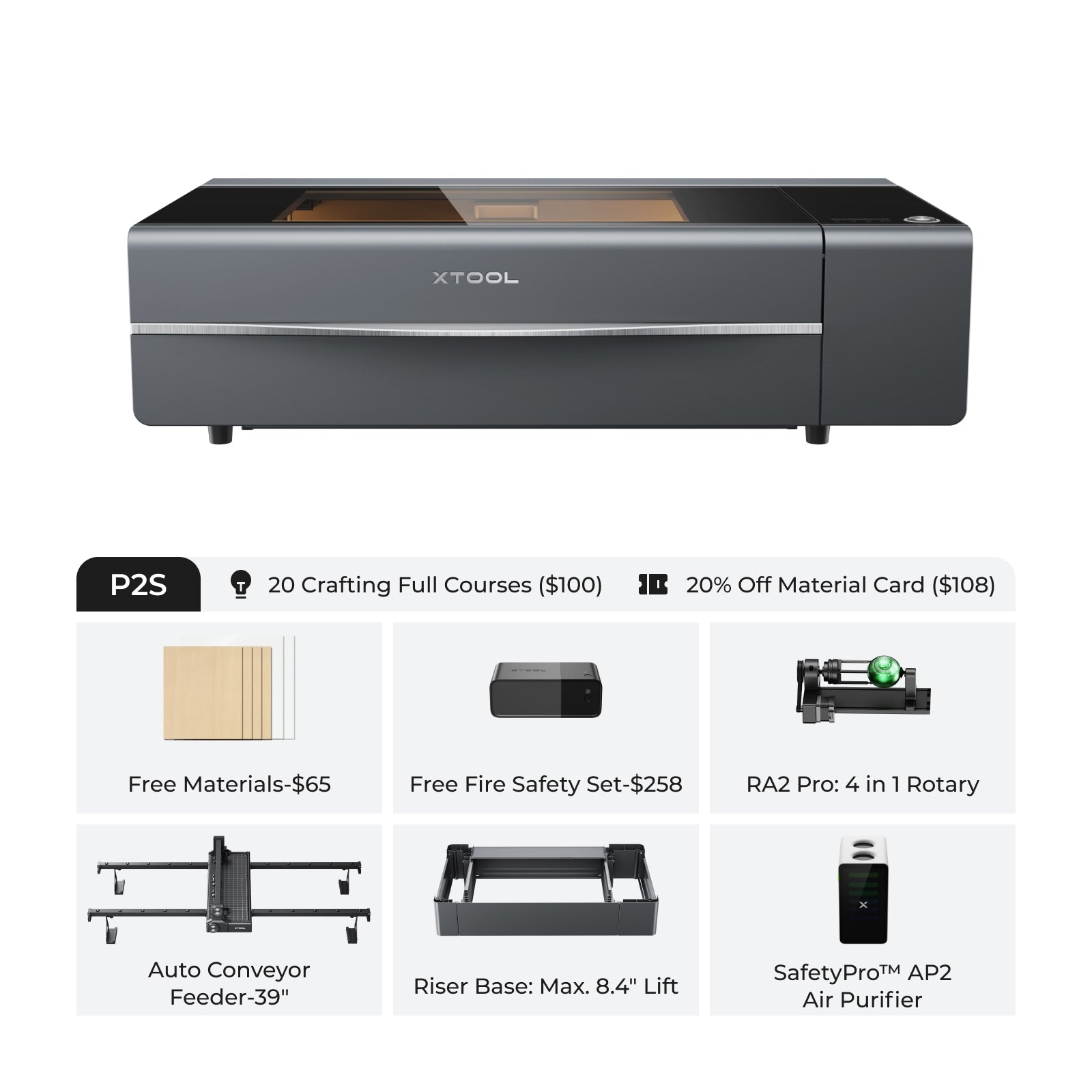 xTool P2 & P2S 55W Desktop CO2 Laser Cutter