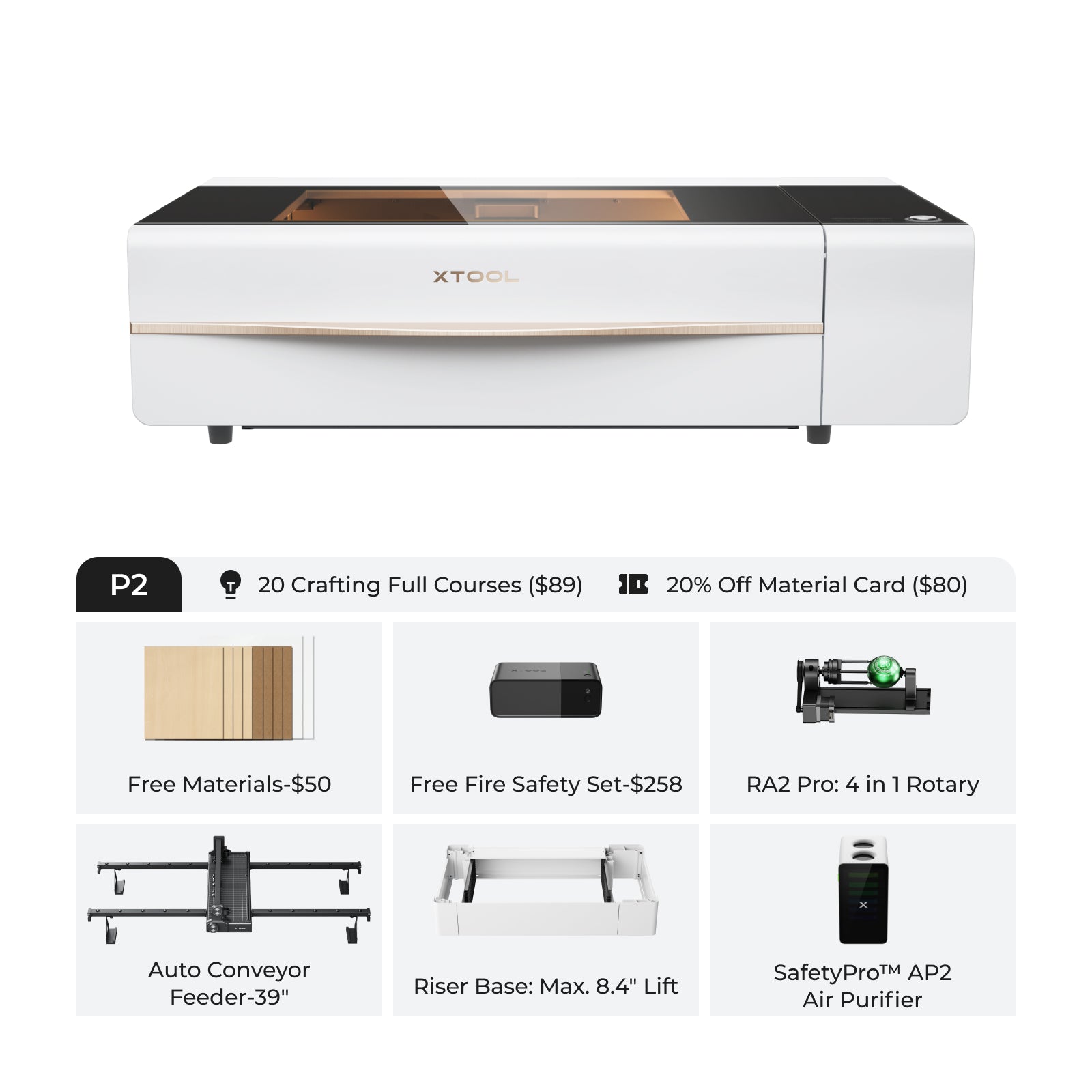 xTool P2 55W Desktop CO2 Laser Cutter