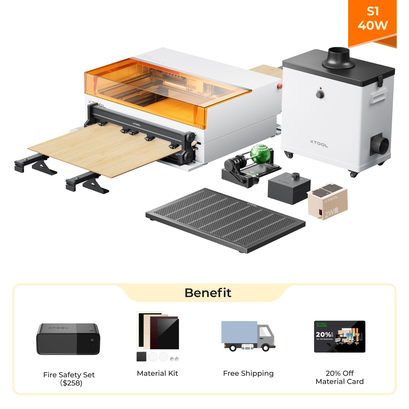 xTool S1 Blue + 1064nm IR Laser Kit: Enclosed Diode Laser Engraver & Cutter