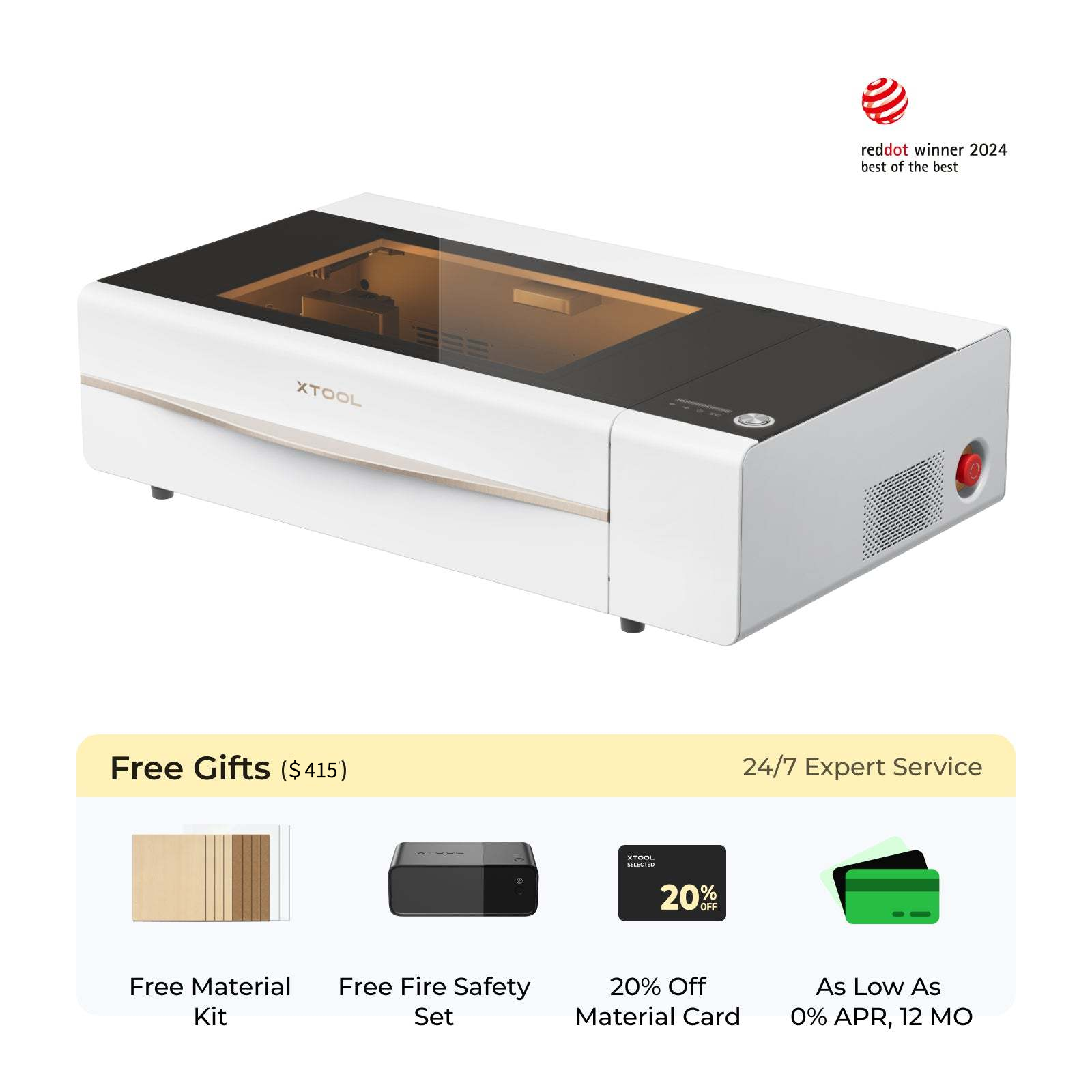 xTool P2S & P2 55W Desktop CO2 Laser Cutter + Free Fire Safety Set