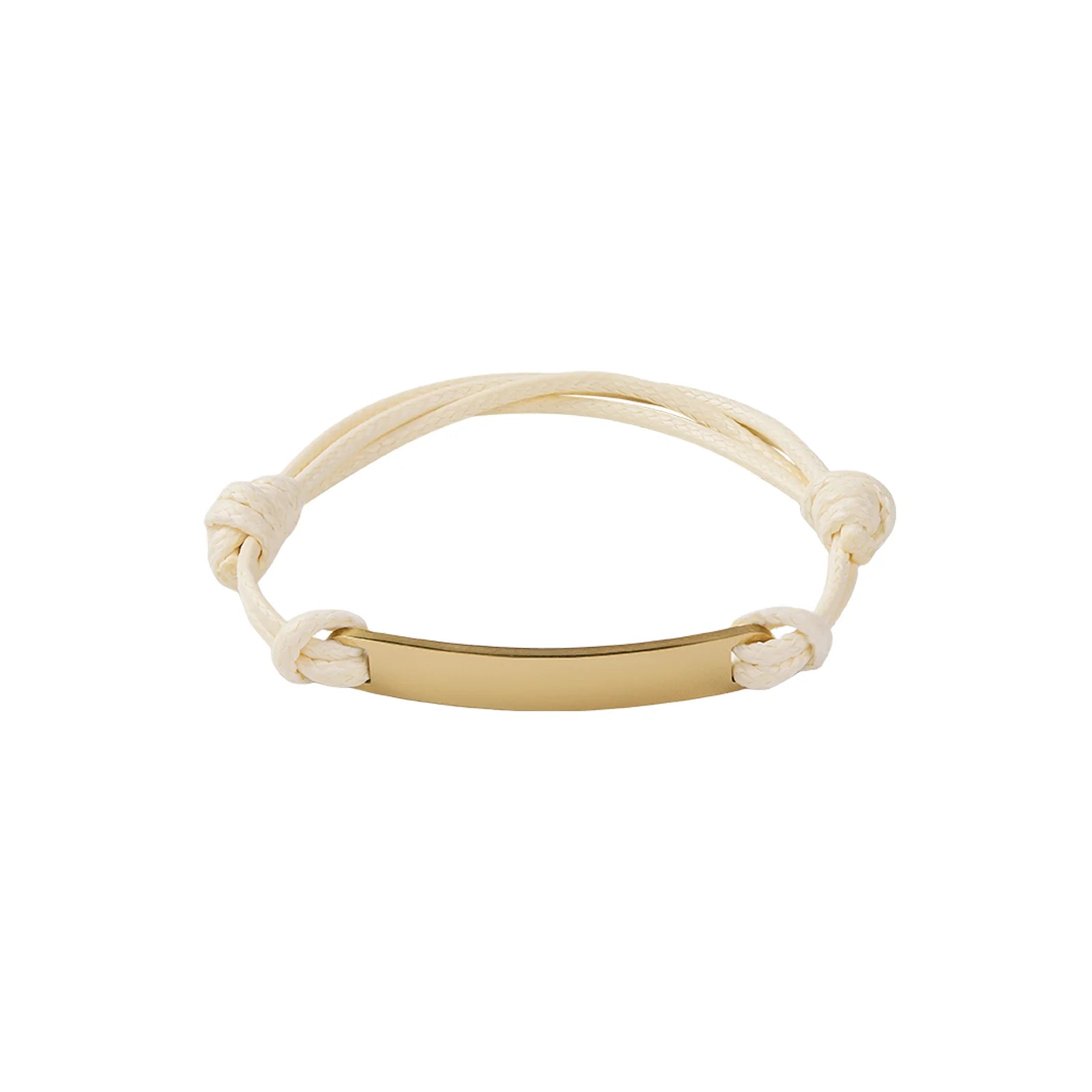 Bracelet cordon à étiquette rectangulaire dorée (3 pièces)