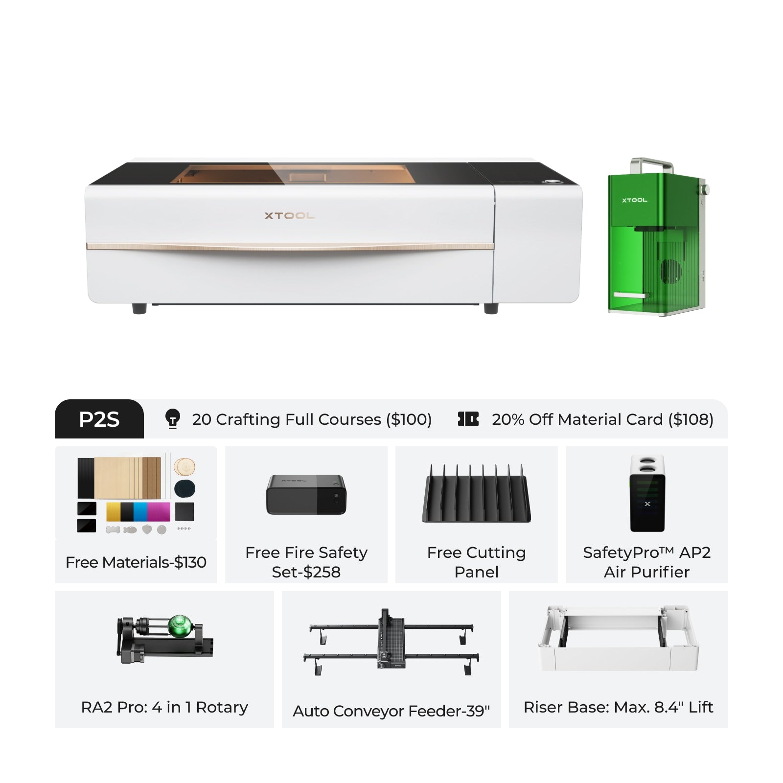 xTool P2S 55W Desktop CO2 Laser Cutter