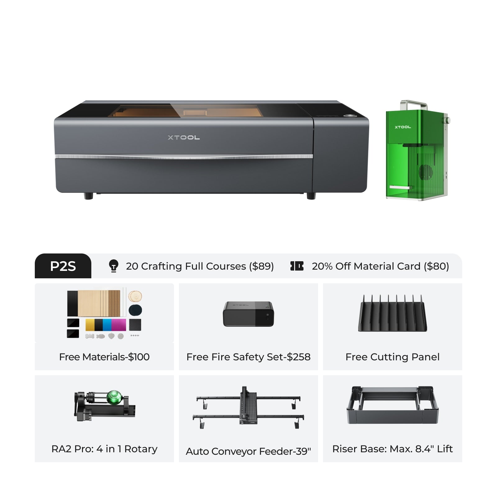 xTool P2/ P2S + F1/ F1 Ultra Ultimate Productive Business Duo