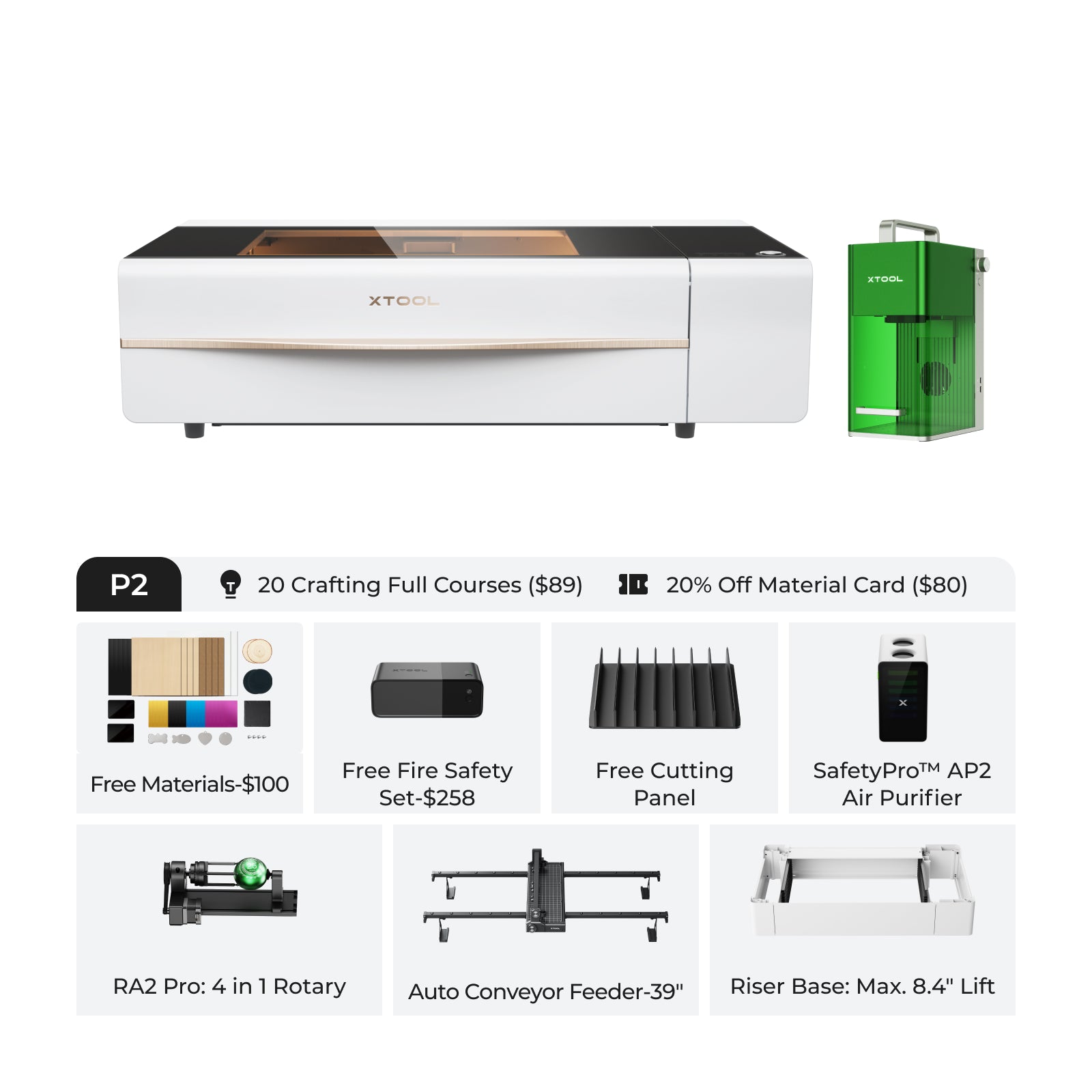 xTool P2 55W Desktop CO2 Laser Cutter