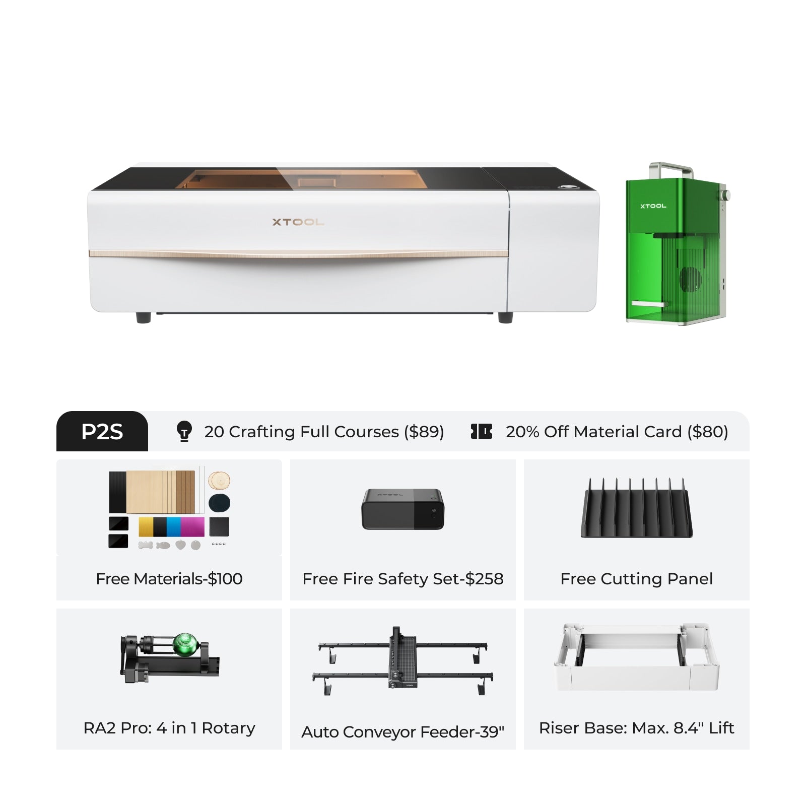 xTool P2/ P2S + F1/ F1 Ultra Ultimate Productive Business Duo