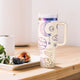 Pink to Gold 40oz Glow in the Dark Stainless Steel Tumbler with Handle
