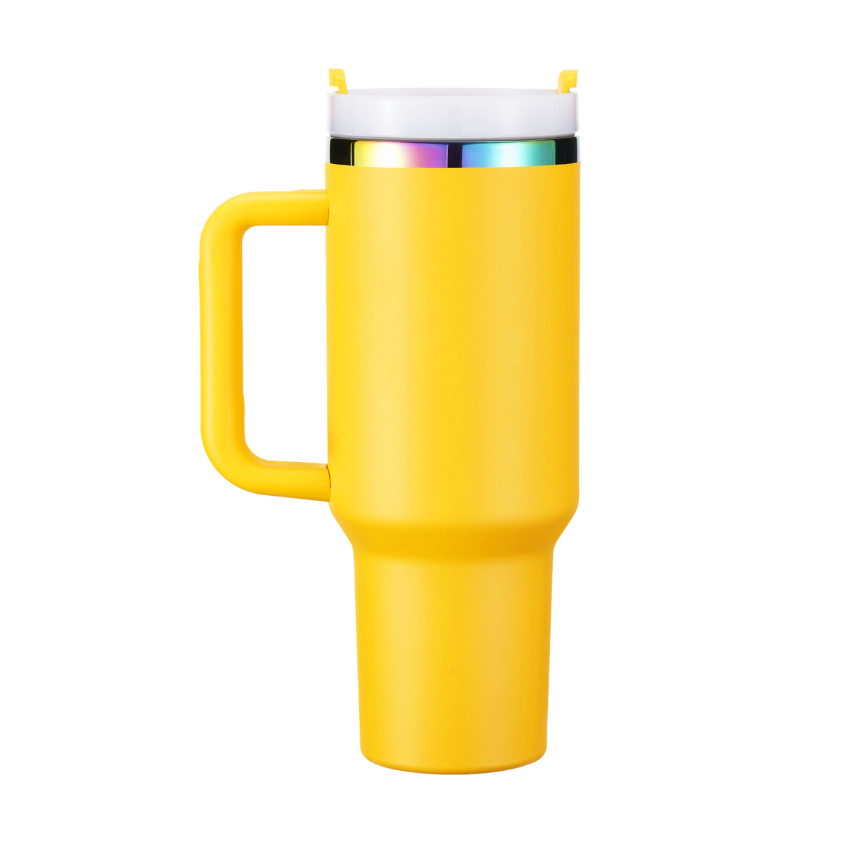 Yellow To Iridescent Stainless Steel Tumbler with Removable Handle (40