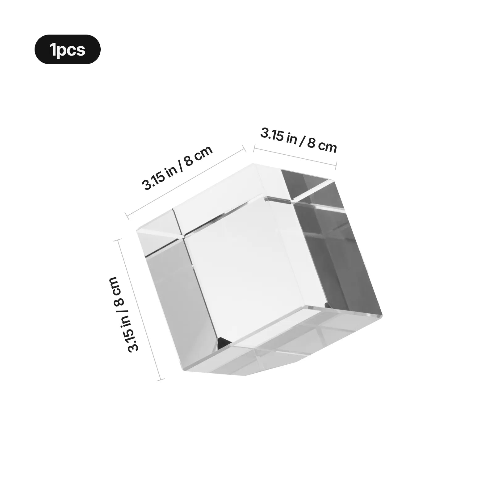 Chamfered rectangular k9 crystal 04