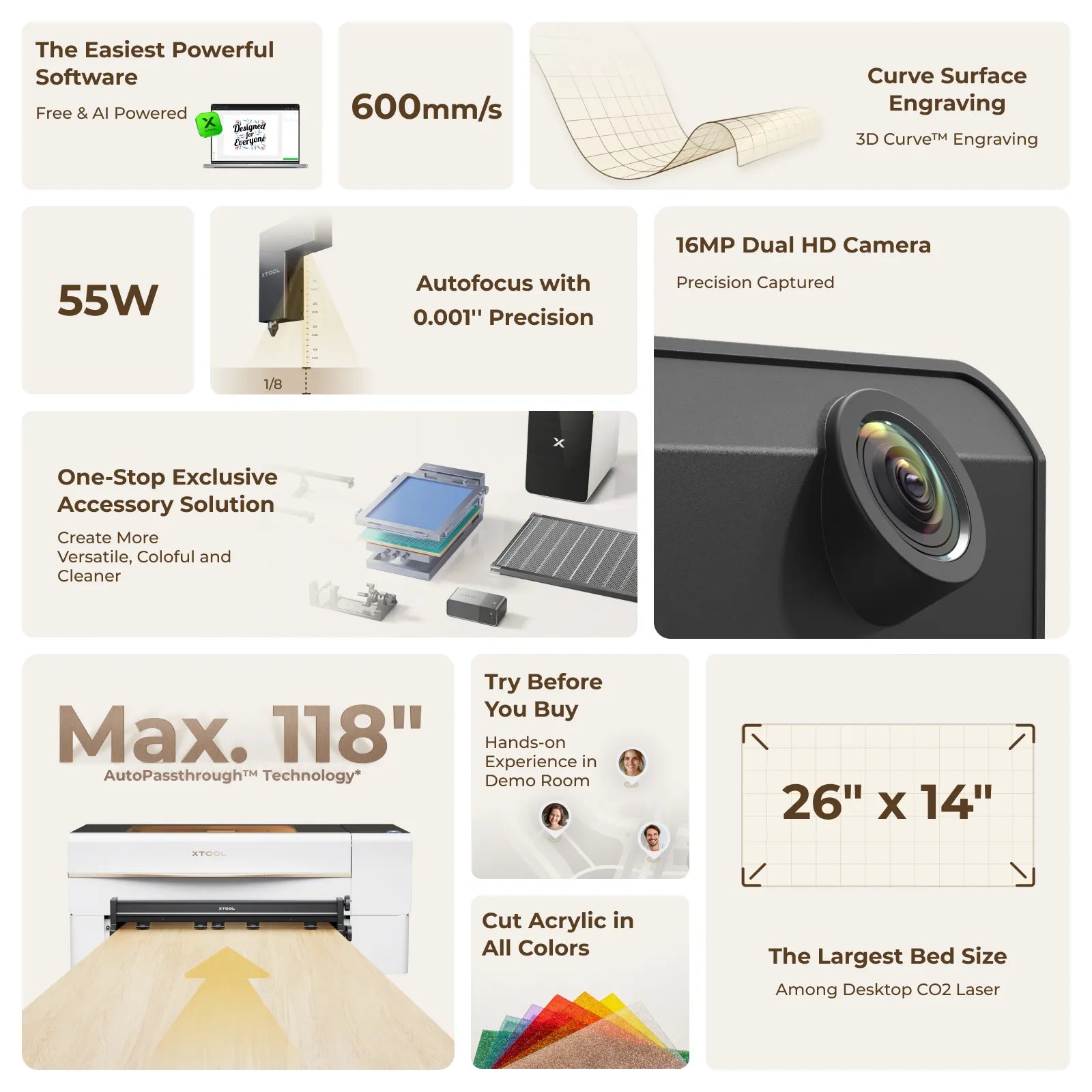 xTool P2 & P2S 55W Desktop CO2 Laser Cutter