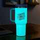 Pastel Blue to Silver Glow in the Dark Stainless Steel Tumbler with Removable Handle (40oz)