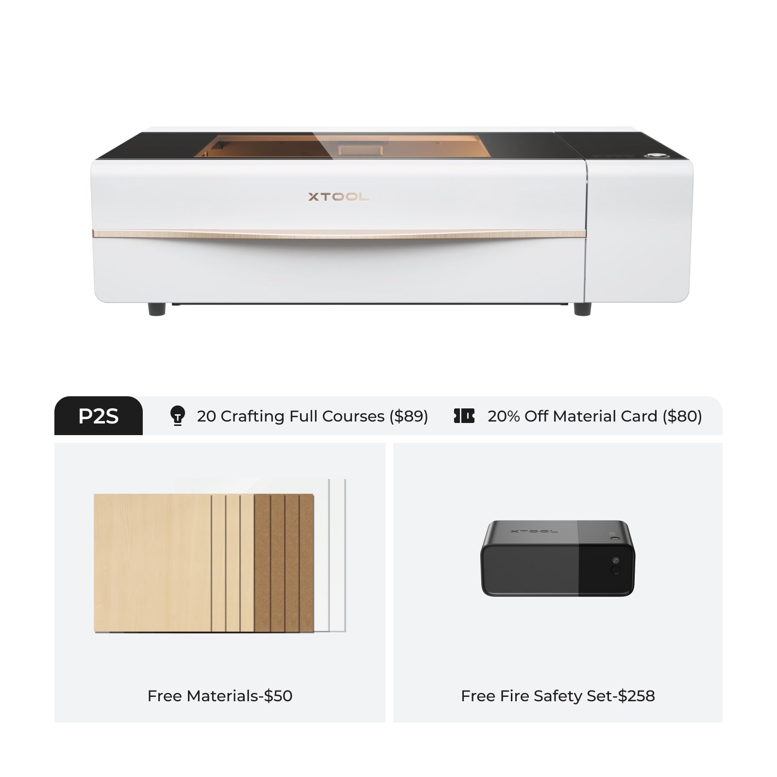 xTool P2S 55W Desktop CO2 Laser Cutter