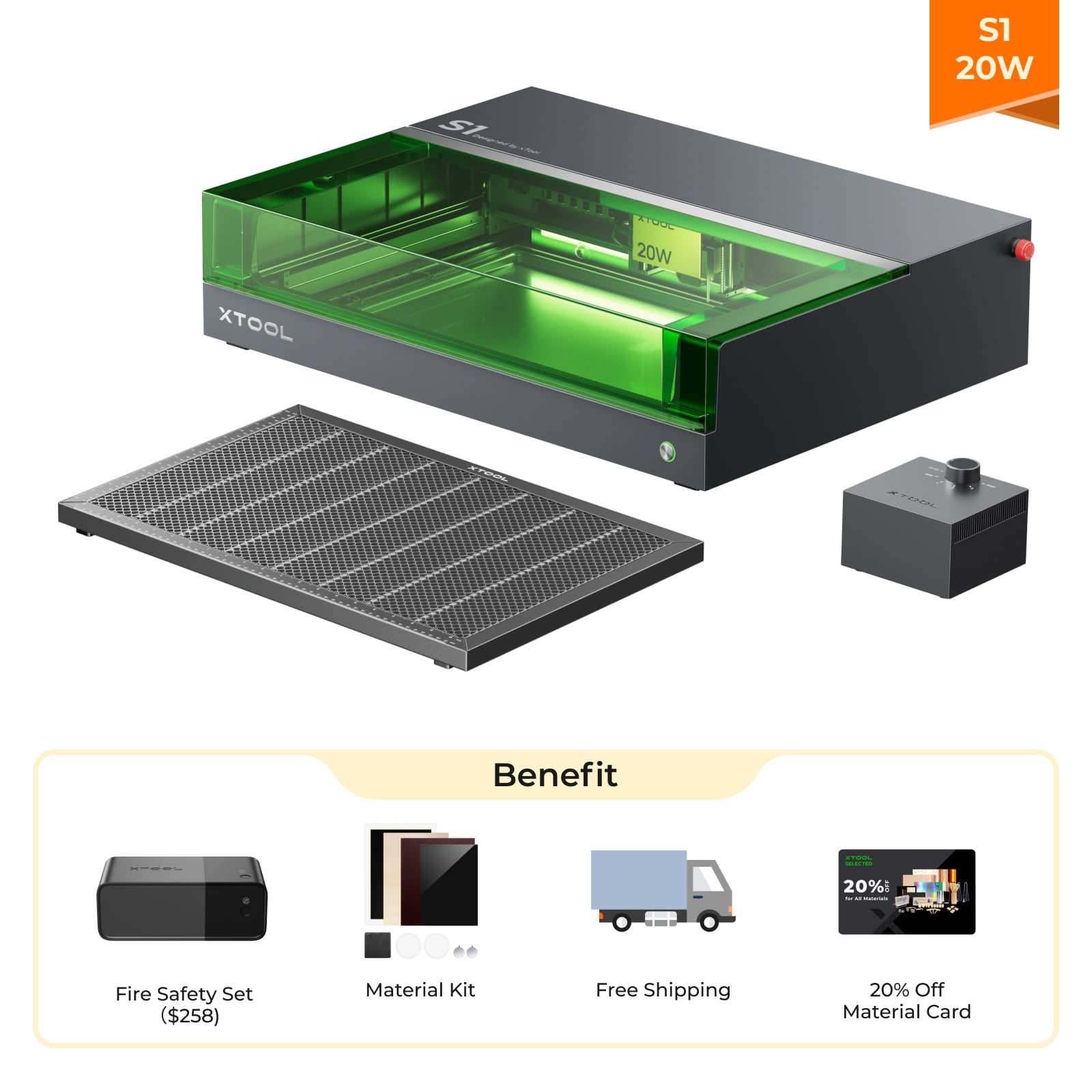 xTool S1 Enclosed Diode Laser Cutter (20W)