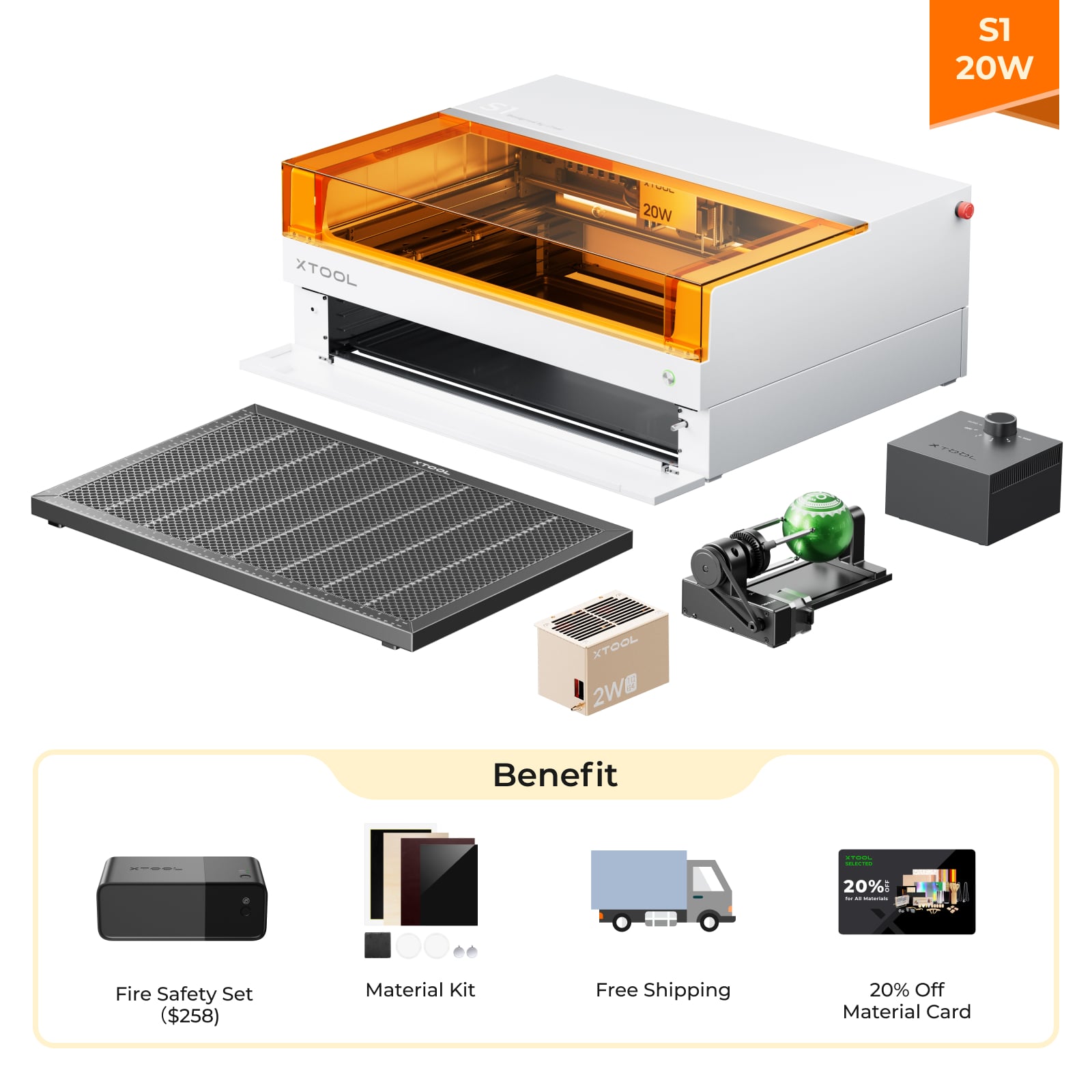 xTool S1 Blue + 1064nm IR Laser Kit: Enclosed Diode Laser Engraver & Cutter