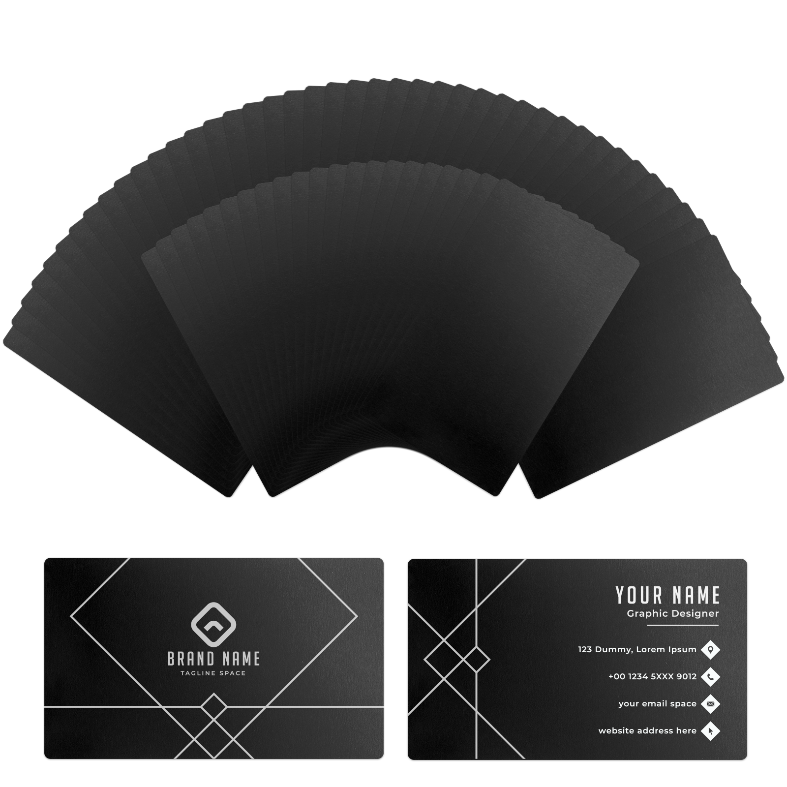 Black Metal Business Card Blanks (60pcs)