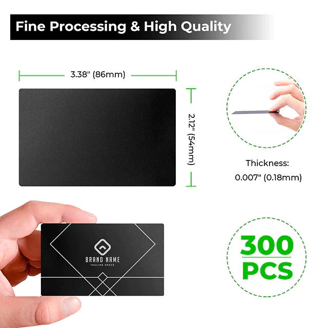 Matte Black Metal Business Card (300Pcs)